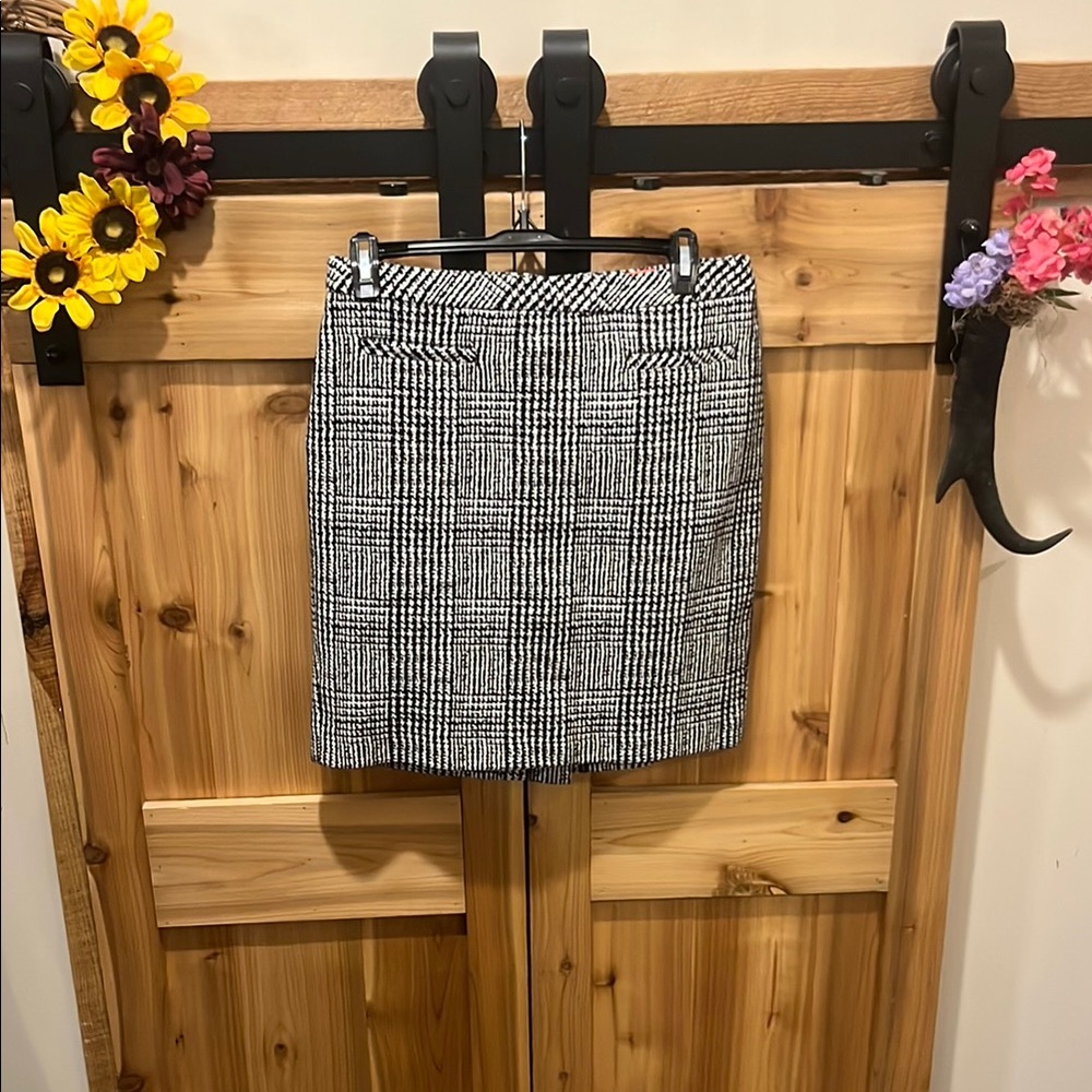 Talbots Monochrome Plaid Mini Skirt